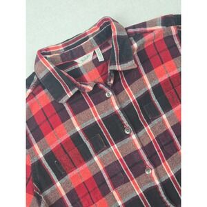 Woolrich Red Black Plaid Long Sleeve Flannel‎ Shirt Top Women's M